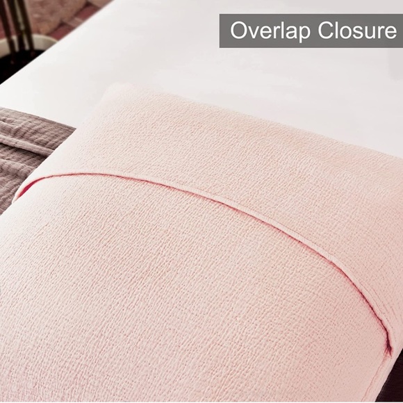 Luxury Home | Chic Peachy Blush Pink Marcielo Textured Euro Pillow Sham Covers - Picture 6 of 9